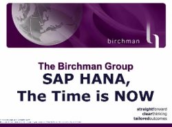 Nuevos modelos de Soluciones de negocio SAP (Movilidad, catálogos móviles y HANA), por Birchman Group