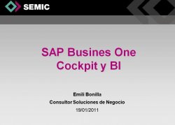 SAP Business One 8.8 : Interfaz y creación de widgets en el Cockpit