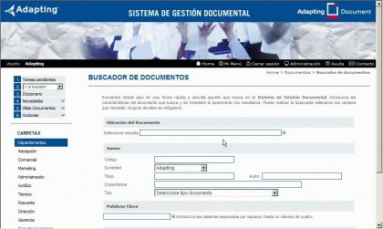 Facturación electrónica y Digitalización certificada para PYMES. Adapting. Demo de alta de nuevo documento en Adapting Document